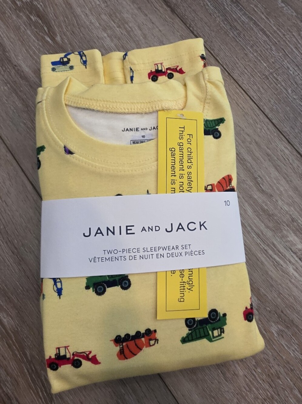 Janie and Jack Yellow Truck Print Two-Piece Sleep Set